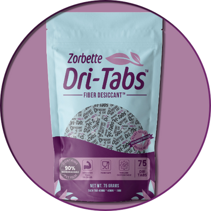 Zorbette Dri-Tabs: Moisture Absorbing Fiber Desiccants